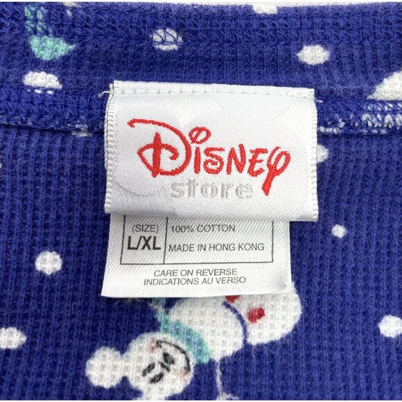 Disney Store PJ Top Women L/XL Purple Mickey Mouse Snowman Thermal Pajama Cotton - Picture 6 of 6